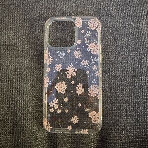 Clear Floral Phone Case with Pink Blossom Design